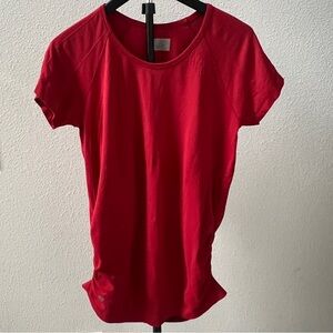Athleta Fast Track Red Short Sleeve Workout Tee Size L